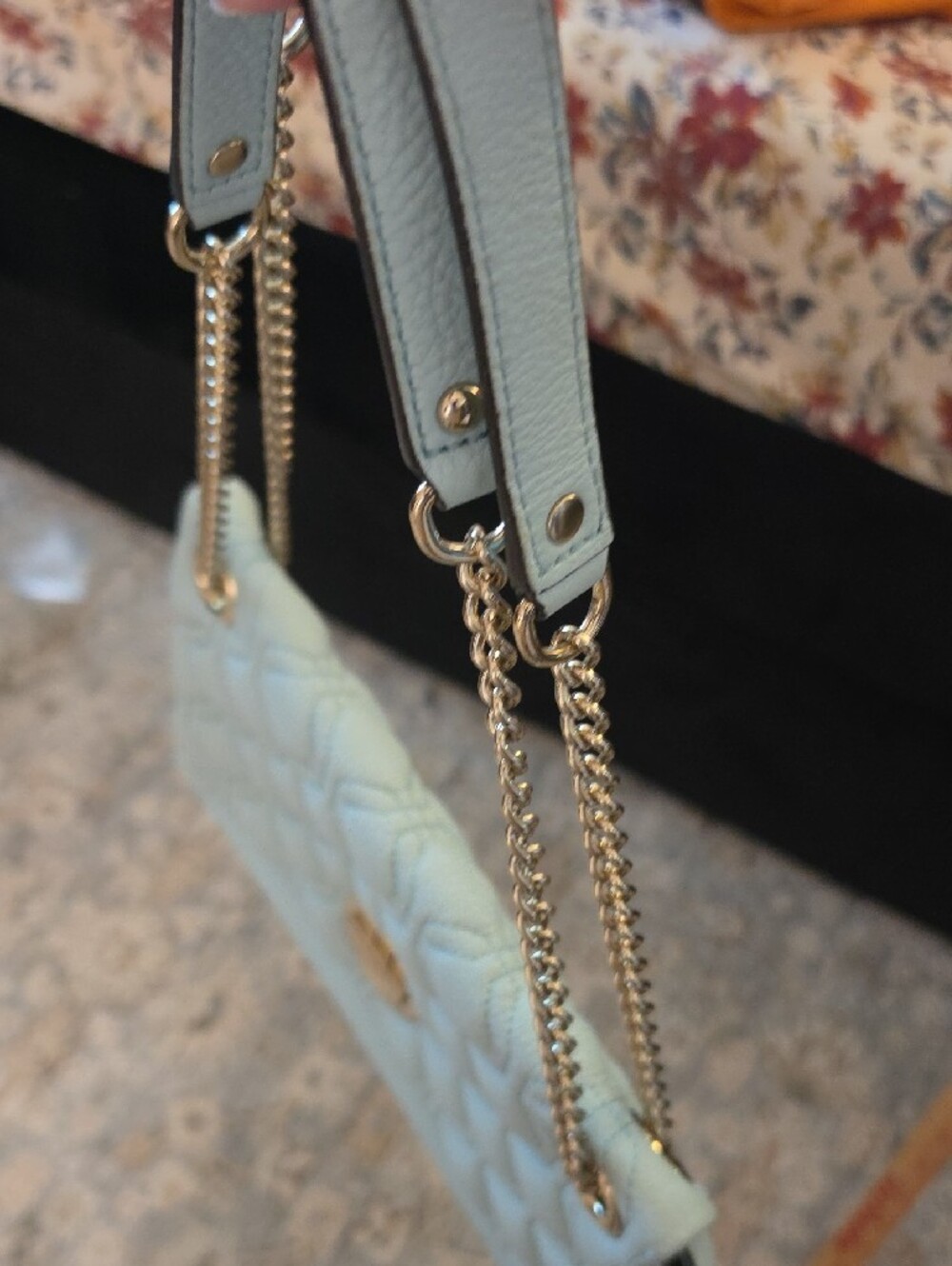 kate spade Quilted Pale Blue Shoulder Bag with Gold Hardware - Picture 4 of 13